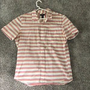 Forever 21 Warm Color Striped Button-Up Shirt (L)